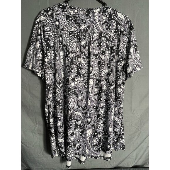 NEW Vogue & Grace Vograce Paisley Top Plus Size 18w Womens Short Sleeve Shirt - Picture 3 of 8